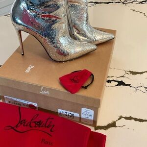 Christian Louboutin Metallic Silver Heels